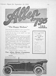 Allen Motor Car Company Classic Ads