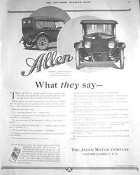 Allen Motor Car Company Classic Ads