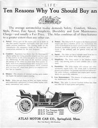 Atlas Motor Car Company Classic Ads