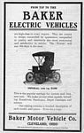 Baker Electric Motor Vehicle Company Car Classis Ads