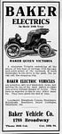 Baker Electric Motor Vehicle Company Car Classis Ads