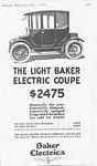 Baker Electric Motor Vehicle Company Car Classis Ads