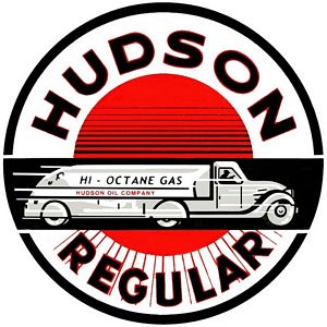 Hudson Ethyl  Gasoline Vinyl Decal Gas Pump Signs