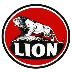 Lion  Gasoline Vinyl Decal Gas Pump Signs