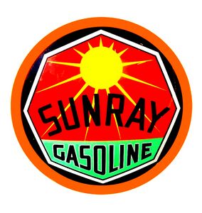 Sunray Gas Gasoline Vinyl Decal Gas Pump Signs
